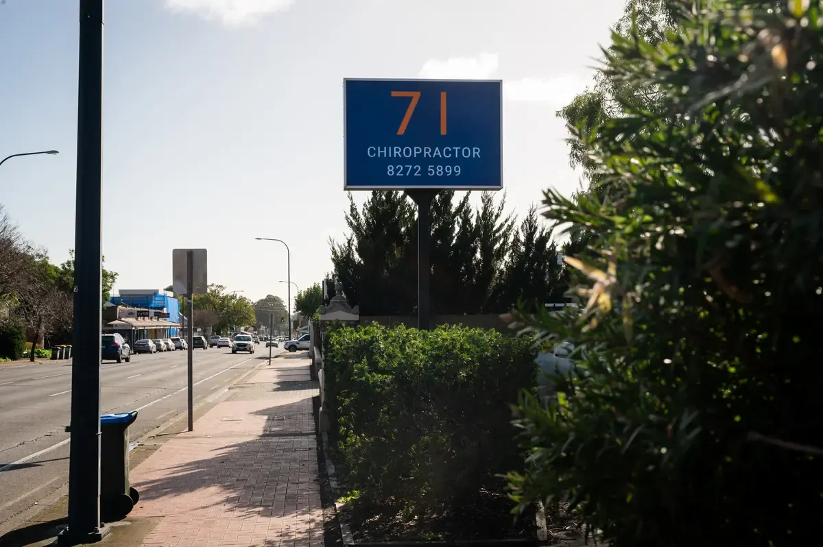 The practice sign from the Belair Road footpath in Kingswood